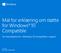 Mal for erklæring om støtte for Windows 10 Compatible. For lisenstakere for «Windows 10 Compatible»-logoen