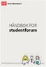 HÅNDBOK FOR studentforum