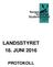 LANDSSTYRET 18. JUNI 2016 PROTOKOLL