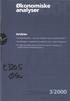 analyser 3/ årgang Høringsuttalelser fra Statistisk sentralbyrå 30 Forskningspublikasjoner 32