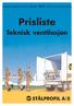 Januar Prisliste. Teknisk ventilasjon