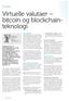 Virtuelle valutaer bitcoin og blockchainteknologi