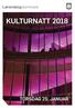 KULTURNATT 2018 TORSDAG 25. JANUAR