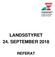 LANDSSTYRET 24. SEPTEMBER 2018 REFERAT