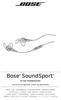 Bose SoundSport. in-ear headphones. til bruk med utvalgte ipod-, iphone- og ipad-modeller