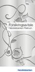 Forsikringsavtale. Handelsbanken Platinum