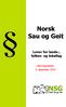 Norsk Sau og Geit. Lover for lands-, fylkes- og lokallag