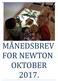 MÅ NEDSBREV FOR NEWTON OKTOBER 2017.