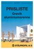 April 2017 PRISLISTE. Grøvik aluminiumsrenne