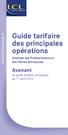 Guide tarifaire des principales opérations