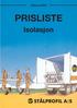 Februar 2019 PRISLISTE. Isolasjon