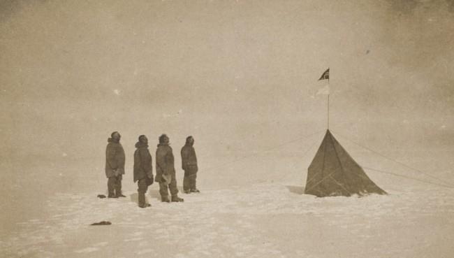 Roald Amundsen og hans menn nådde Sydpolen i 2011.