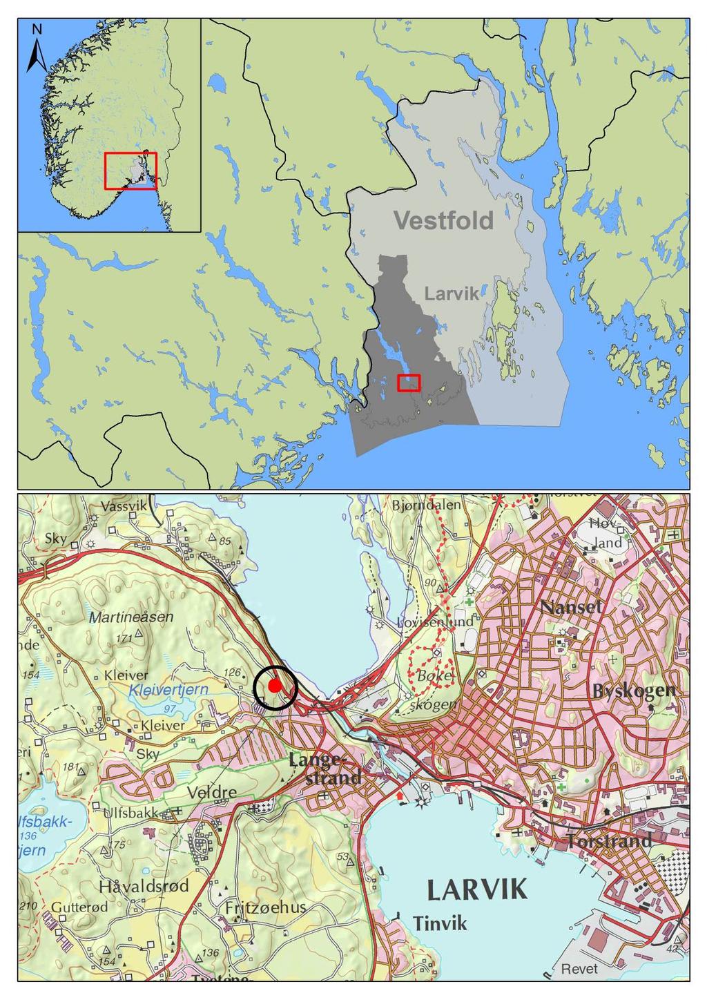 Figur 2: Oversiktskart over lokalitetens geografiske plassering.