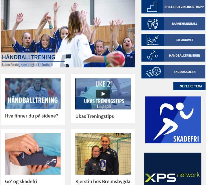 Håndballtrening på nett Ved å gå in på NHFs offisielle hjemmeside www.handball.no og velge Håndballtrening, får du tilgang til en mengde fagstoff til bruk i hverdagen.