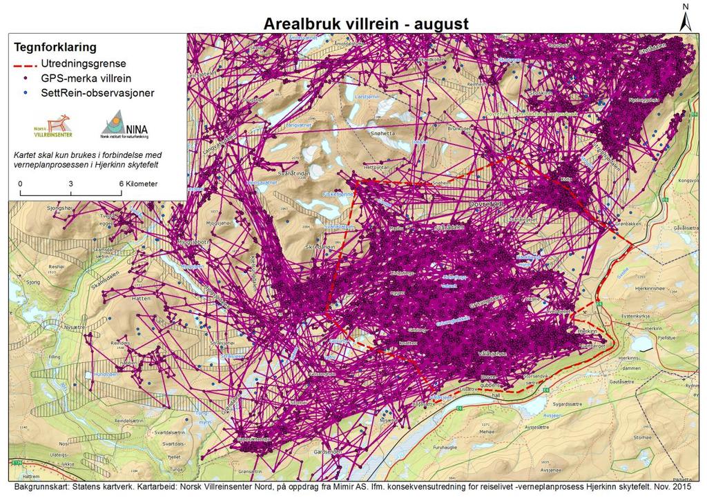 mellom Hjerkinn og Snøheim turisthytte, danner to parallelle ferdselsårer som villreinen må krysse for å kunne bruke beiteressursene i tidligere Hjerkinn skytefelt og sørover.