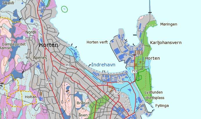 Mudring og tildekking i Horten Indre havn Datarapport for geotekniske grunnundersøkelser multiconsult.no 2 Områdebeskrivelse 2 Områdebeskrivelse 2.