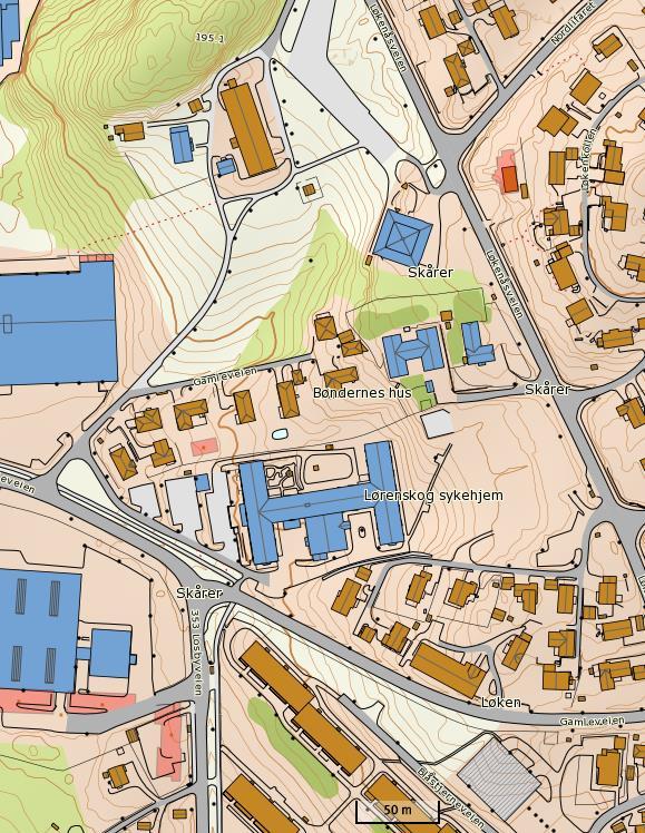 Mulig skred mot sørvest Mulig skred mot vest Figur 1 Aktsomhetsområder hvor terrenget og