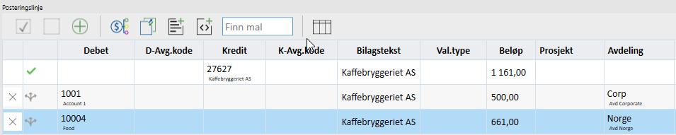 3. Når du er sikker på at du har valgt riktig tabell, kan du velge verdien du ønsker på måten som er beskrevet i Tabellfelt.