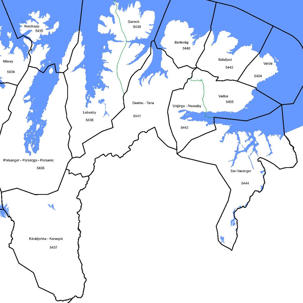 Figur 4.10 BA-regioner i Øst-Finnmark. Tabell 4.159 og pendling i BA-region Sør-Varanger. 2017.