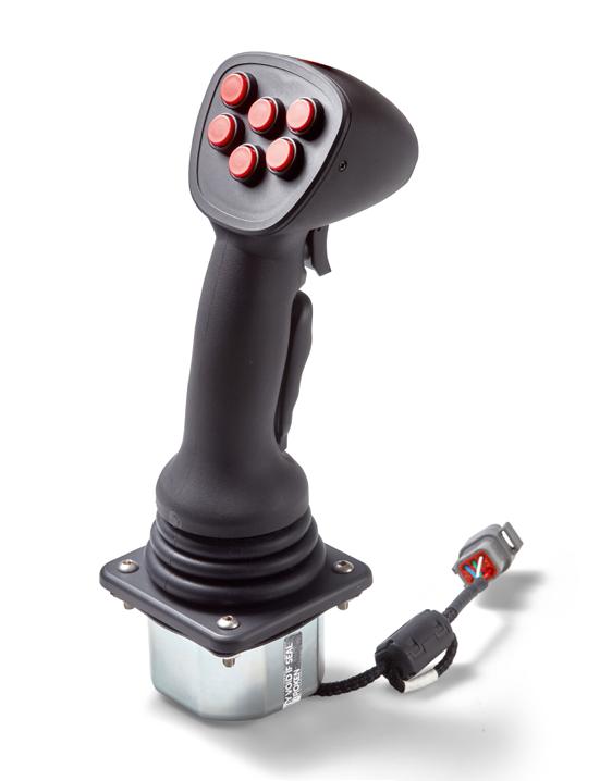 Heavy-Duty Joystick with CAN J1939 interface Shallow mounting depth < 60mm 10 million cycles resisting high axial load (up to 1780 N) Multifunction handle providing space for additional functional