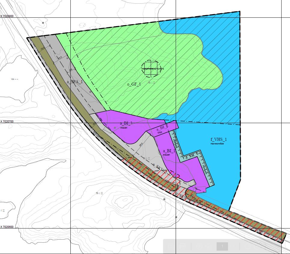 Bilde 2: Plankart av planforslaget. Saksbehandling IKON AS varslet, i henhold til plan- og bygningslovens bestemmelser, oppstart av planarbeidet til berørte parter i brev 1.