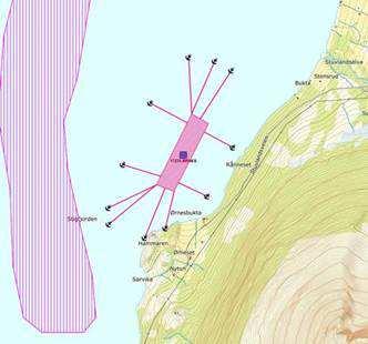 LURØY KOMMUNE Side 5 av 7 På kartet ser det ut som det er god avstand mellom anlegget rekefeltet.