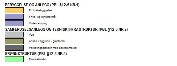 1. Planområdet reguleres til følgende formål: Generelt: Det regulerte området er på plankartet vist med reguleringsgrense. 2. Felles bestemmelser: 2.