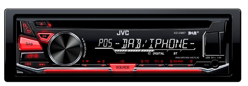 JVC KD-DB98BT JVC KD-DB98BT Kr 1 195,- DAB+, FM, CD, Bluetooth, AUX/USB, IPOD Bilradio med DAB+ / FM, CD,