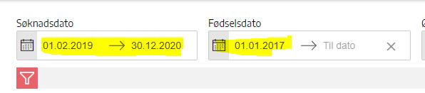 Venteliste under 3 år Fyll kun ut disse to feltene for å få korrekt liste. Datoene i Søknadsdato feltet vil forbli uendret når du har lagt den inn en gang og ikke endret den.