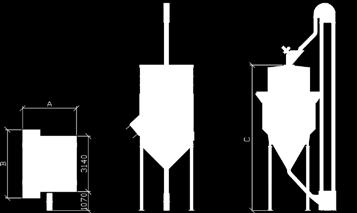 RCW-tørkene er utstyrt med seks matervalser, hvor matervalsene justeres trinnløst med en frekvensomformer. Det er tre koppeelevatorer å velge mellom (60-80 - 100 t / h).