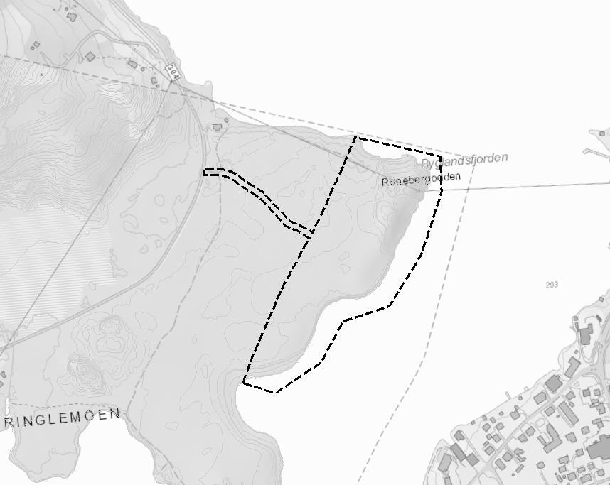 9 /13 3.3 Planområdet Avgrensinga til planområdet følgjer eigedomsgrensa med unntak av adkomsten, som følgjer traseen for vegrett gitt av jordskifte.