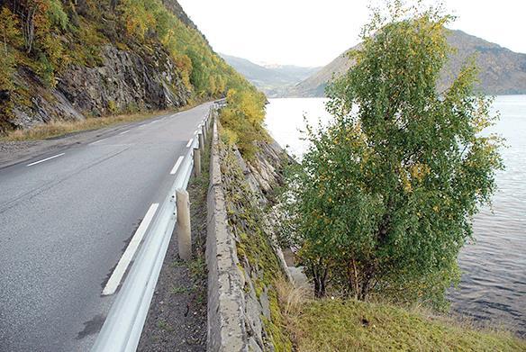 Skredsikring 0,7 km ny veg og 3 km lang