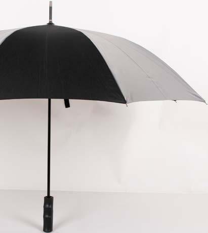 PARAPLY ELGIN 5281 Solid og praktisk paraply med dobbel duk, refleksfarget kantbånd, C-håndtak og solid fiberglassramme.