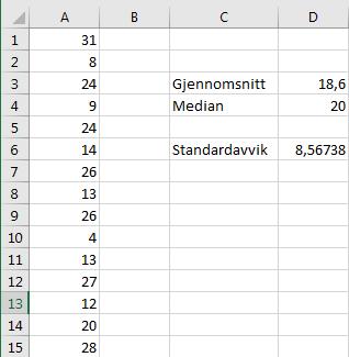 7 Median 1 0 0,93 18, 6 100 Påstand 1 er korrekt. Gjennomsnittet er 7 % lavere enn medianen.