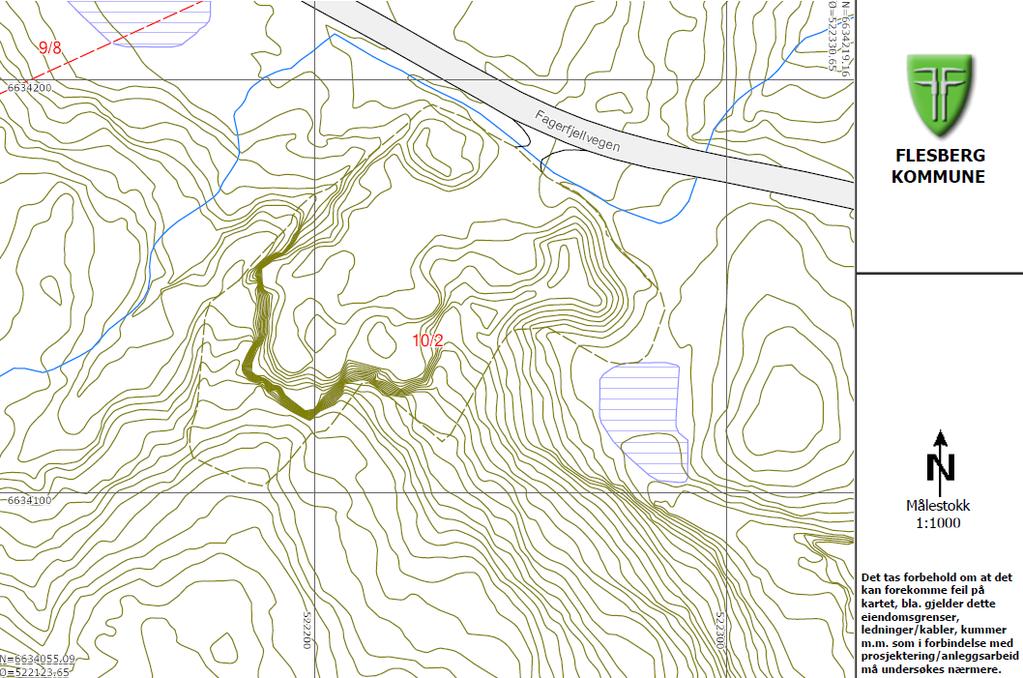 Kart som viser plassering av vertikalsnitt FIGUR 10 190 A B 180 B A Tegnforklaring