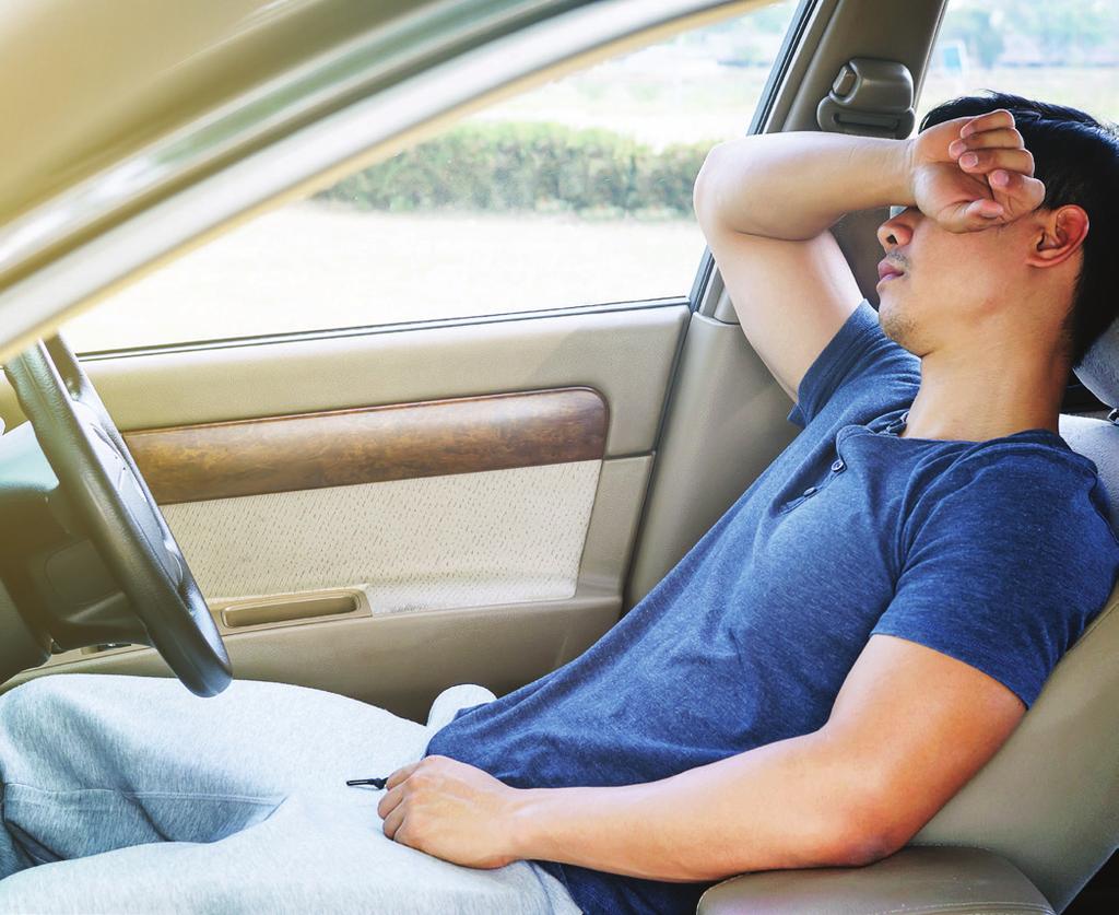 En 15 minutters "powernap" er nok til at kroppen henter seg igjen slik at du kan kjøre videre en stund til før neste hvil 14% 24t Av dødsulykker i 2008 skyldes at noen sovnet bak rattet.
