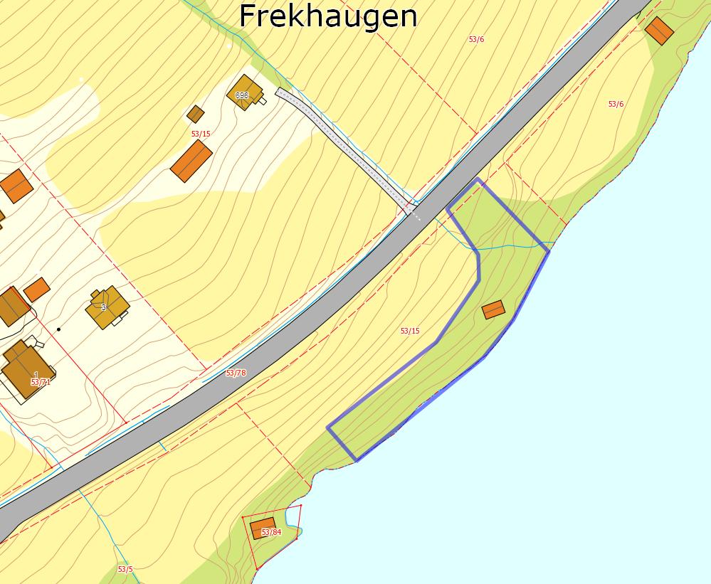 BFN 3 Innspill fra: Gjemnes kommune. Grunneier Kari Indergaard. Område: Gjemnes gnr 53 bnr 15, ved Frekhaugen, ca. 90 m strandlinje.