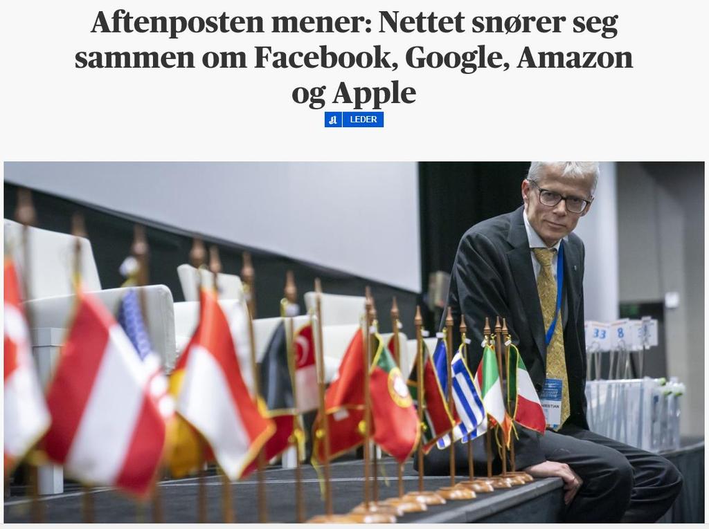 Globalisering og nye forretningsmodeller påvirker næringsliv og samfunn Aftenposten 4 juni 2019 thtps://www.