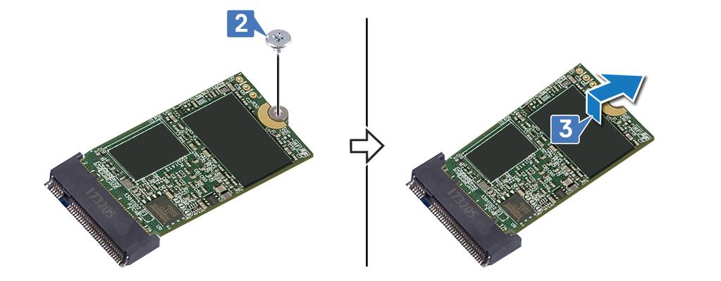Fremgangsmåte 1 Skyv SSD-disken/Intel Optane minnet inn i sporet på hovedkortet.