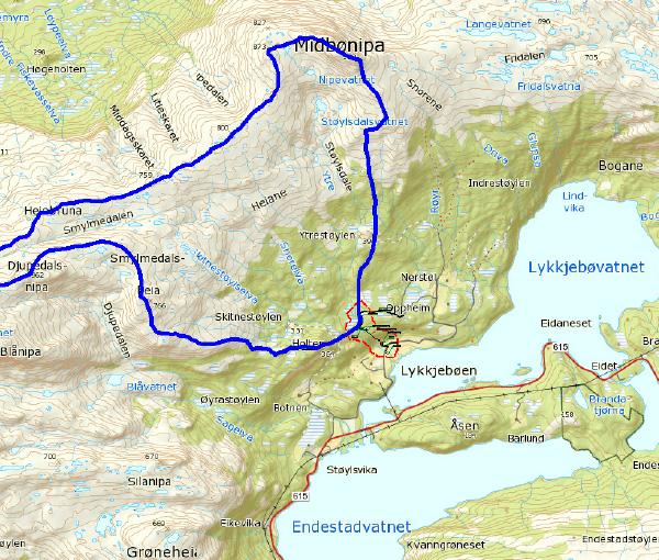Omtale av tiltaket. Tiltaksområdet ligg ca. 5 km nordaust for Eikefjord i Flora kommune.