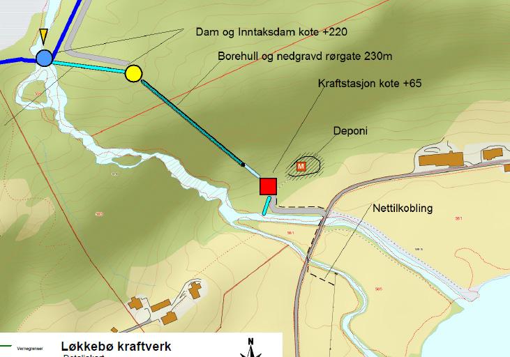 Side 2 av 6 Hovuddata for Løkkebø kraftverk Tilsig Nedbørsfelt, km2 6,65 Middelvassføring ved inntaket, m3/sek 0,73 Alminneleg lågvassføring ved inntaket, liter/sek 26 Fem-persentil* sommar (mai-sept.