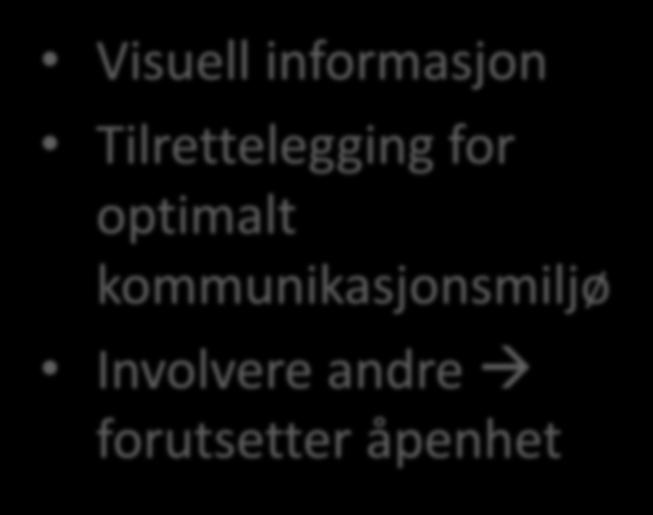 Mestring - knyttet til kommunikasjon Visuell informasjon