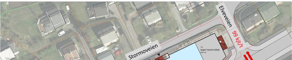 2.3 Fremtidige trafikktall Resultater Basert på forutsetningen nevnt over blir de forventede trafikkmengdene i Bruveien frem til og med avkjørsel til butikk og P-kjeller på ca.