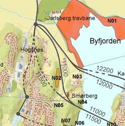 Naturmangfold Følgende delområder som kan berøres av kryssløsning beskrives i temarapport Naturmangfold: N04 Smørberg sør: Liten