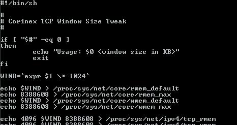 Configuración de Red Para el sistema operativo Linux, con kernel 2.4 o superior funcionando, abra la consola y ejecute el comando./tcpwin.sh 512 deberá estar registrado como usuario (root). tcpwin.