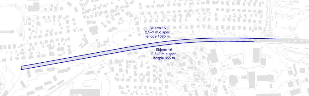 17 av 19 Figur 8 figur 11 viser foreslåtte skjermingstiltak nord for Kjæråsen tunnel og nordover mot