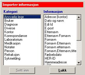 Legg til diagnoser ved å trykke Hent diagnose-knappen 10. Legg til medikamenter ved å trykke Hent medisiner-knappen Den henter kun opp dagens medisiner. 11.