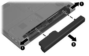 Sette inn eller ta ut batteriet FORSIKTIG: Du kan miste data hvis du bytter et batteri som er den eneste strømkilden.