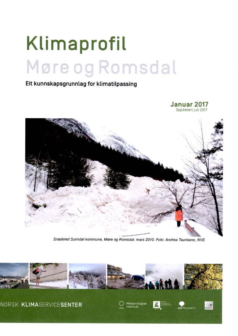 2. Klimaprofil for Møre og Romsdal 2017 SANNSYNLEG AUKE Kraftig nedbør: Det er venta vesentleg auke i episodar med kraftig nedbør både i intensitet og i førekomst.