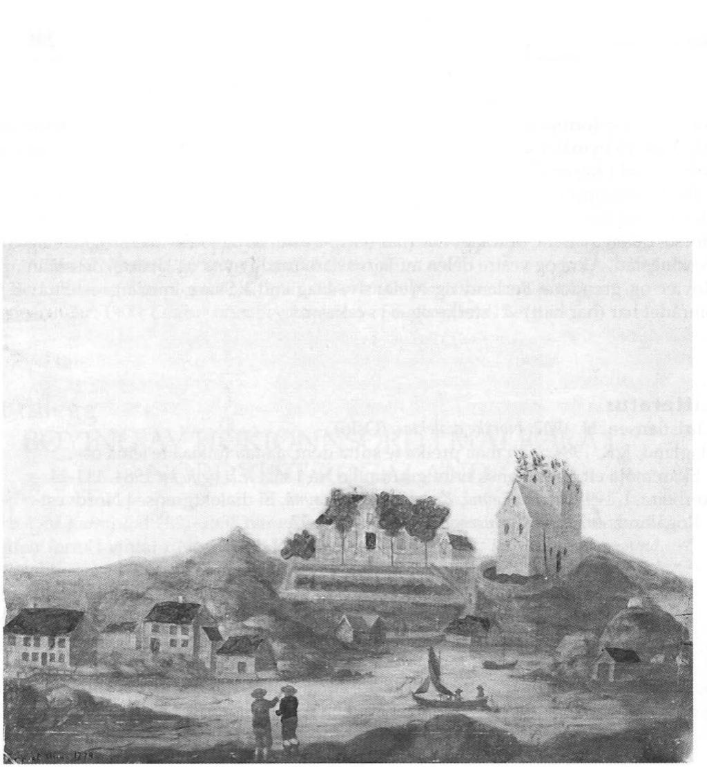 Bildet fra Avaldsnes prestegard med Gloppe fra 1779 (tidligere datert til1710). Kopi oppbevart i Karmsund folkemuseums arkiv.